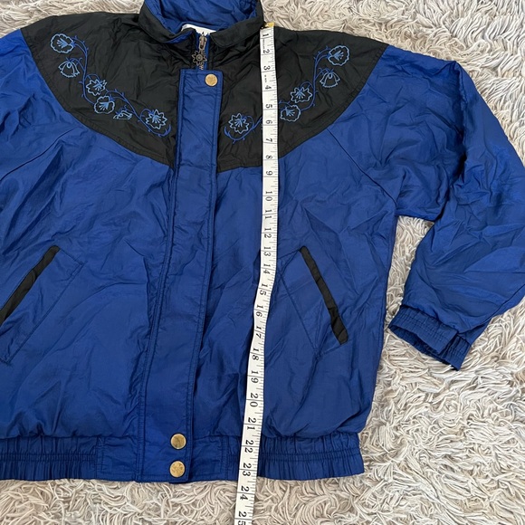 Vintage Lavon Women's 90s Windbreaker Floral Embroidered Full Zip Jacket Small - Picture 10 of 15